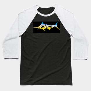 Anchored By Fin Blue Marlin Baseball T-Shirt